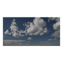 green filed, blue sky, white cloud customized photo card