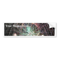 Green Fireworks At Night Bumper Stickers