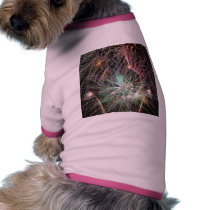 Green Fireworks At Night Pet Tshirt