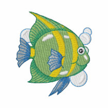 Green Fish Embroidered Shirt