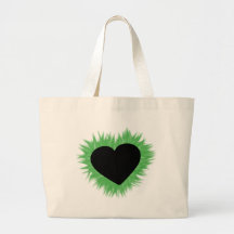 Green Flame Heart Bag