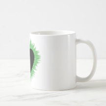 Green Flame Heart Coffee Mugs
