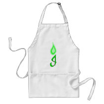 Green Flame Logo Aprons
