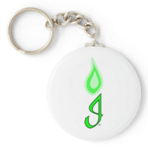 Green Flame Logo Key Chain