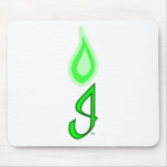Green Flame Logo Mouse Pads