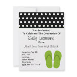 Green Flip Flops / Polka Dots Graduation invitations