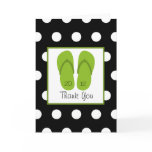 Green Flip Flops / Polka Dots Graduation Thank You Greeting Card