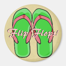 Green Flipflops Magnet