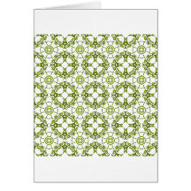 Green floral batik style design card