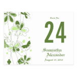 Green Floral Butterfly Table Number Card Post Cards