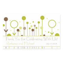 Green Floral Dot Rectangle Stickers