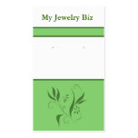 Green Floral Earring Cards business cards