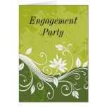 green floral, Engagement Party Card