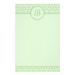 Green Floral Monogram Initial Stationery stationery