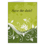 green floral, Save the date! Greeting Card