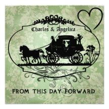 Green Floral This Day Forward Wedding Invite