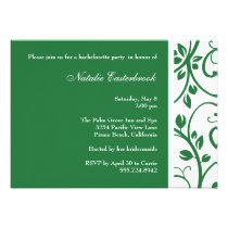 Green Floral Vine Bachelorette Party Invitation invitations