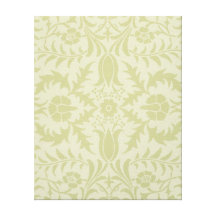 Green Floral Vintage Design Canvas Print
