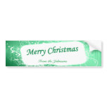 Green Floral Wine Label Bumper Sticker