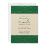 Green florish custom Christmas holiday invitation