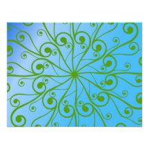 GREEN FLOWER INVITATION
