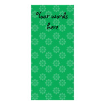 Green flower pattern rack card template