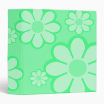 Green Flowers 1.5" Binder