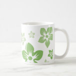 green flowers coffee mugs