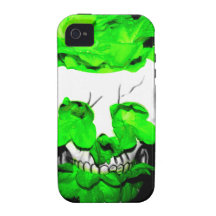 Green Flowers In A Skull iPhone 4 Covers