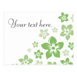 green flowers postcard