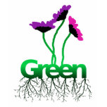 GREEN FLOWERS ROOTS ORGANIC t-shirts
