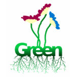 GREEN FLOWERS ROOTS ORGANIC t-shirts