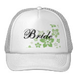 green flowers trucker hats