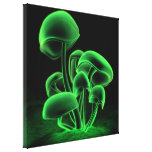 Green Fluorescence Square Stretched Canvas Print
