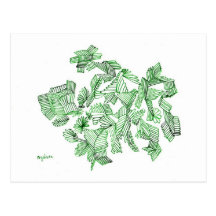 Green Flying Crystal Postcard