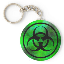 Green Fog Biohazard Symbol Keychain