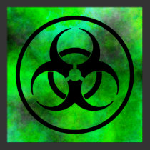 Green Fog Biohazard Symbol Poster posters