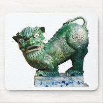 Green Foo Dog Mousepad