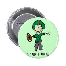 Green Football Player  T-shirts and Gifts Pinback Button