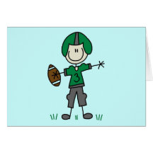 Green Football Player  T-shirts and Gifts Greeting Cards