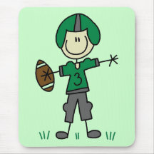 Green Football Player  T-shirts and Gifts Mouse Pads