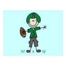 Green Football Player  T-shirts and Gifts Post Card
