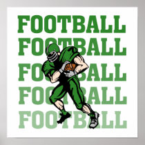 Green Football Player T-shirts and Gifts Posters