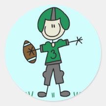 Green Football Player  T-shirts and Gifts Sticker