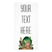 Green Forest Fairy 3D Close-Up Customized Photo Card