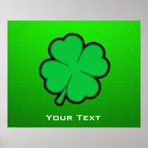 Green Four Leaf Clover Posters