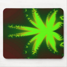 Green Fractal Mouse Pad