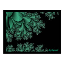 green fractal post cards