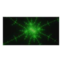Green Fractal Web Photo Card