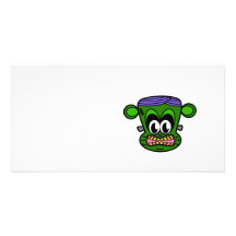 Green Frankenstein monkey Photo Card Template